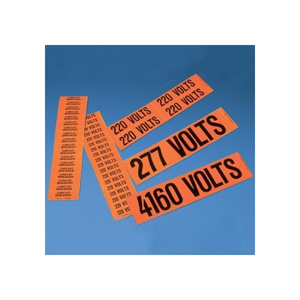 Voltage Marker, Vinyl, '600 VOLTS', 4.50